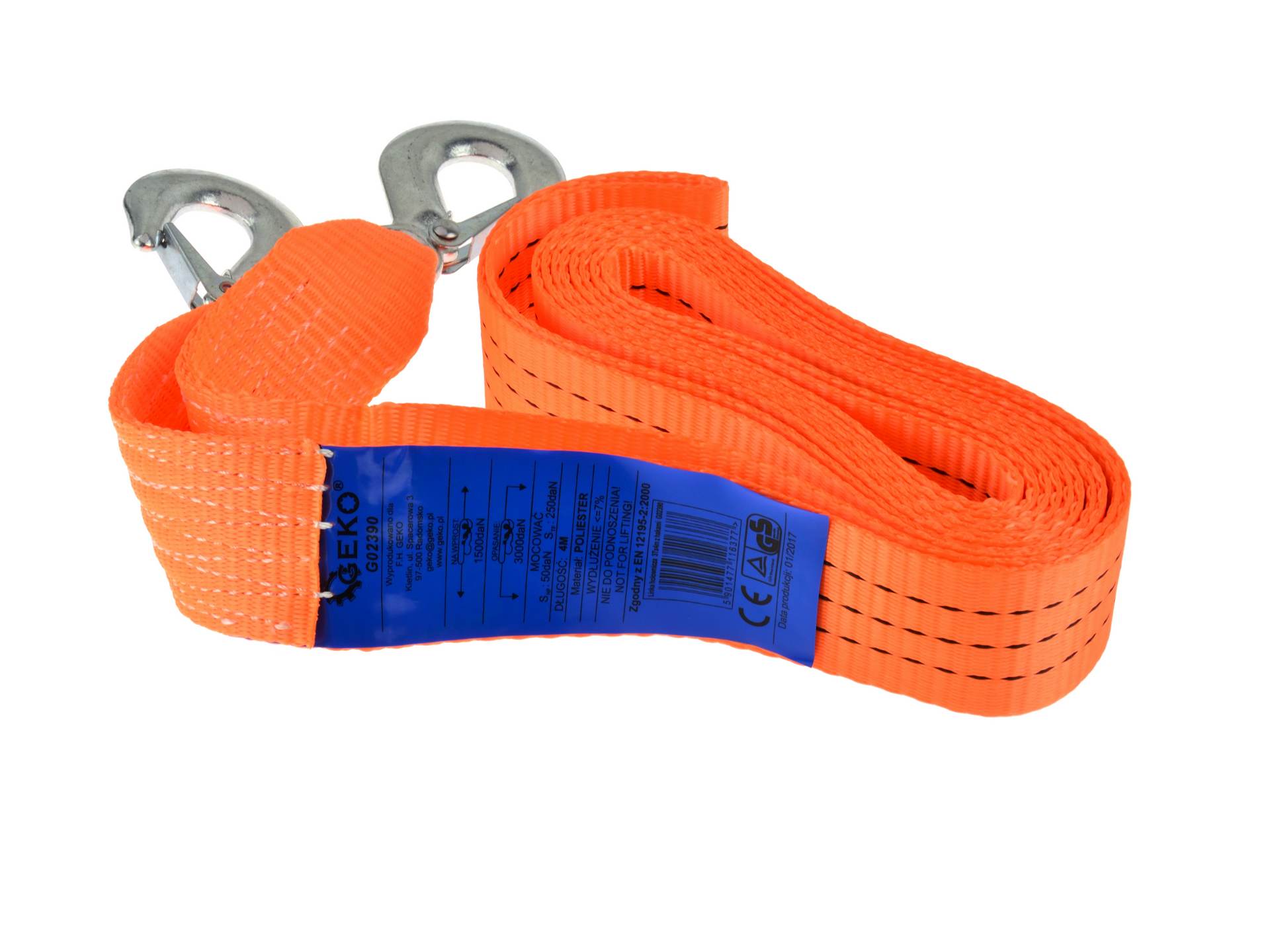 GEKO G02390 Upínací pás, popruh napínací s 2 hákmi 4m / 3T