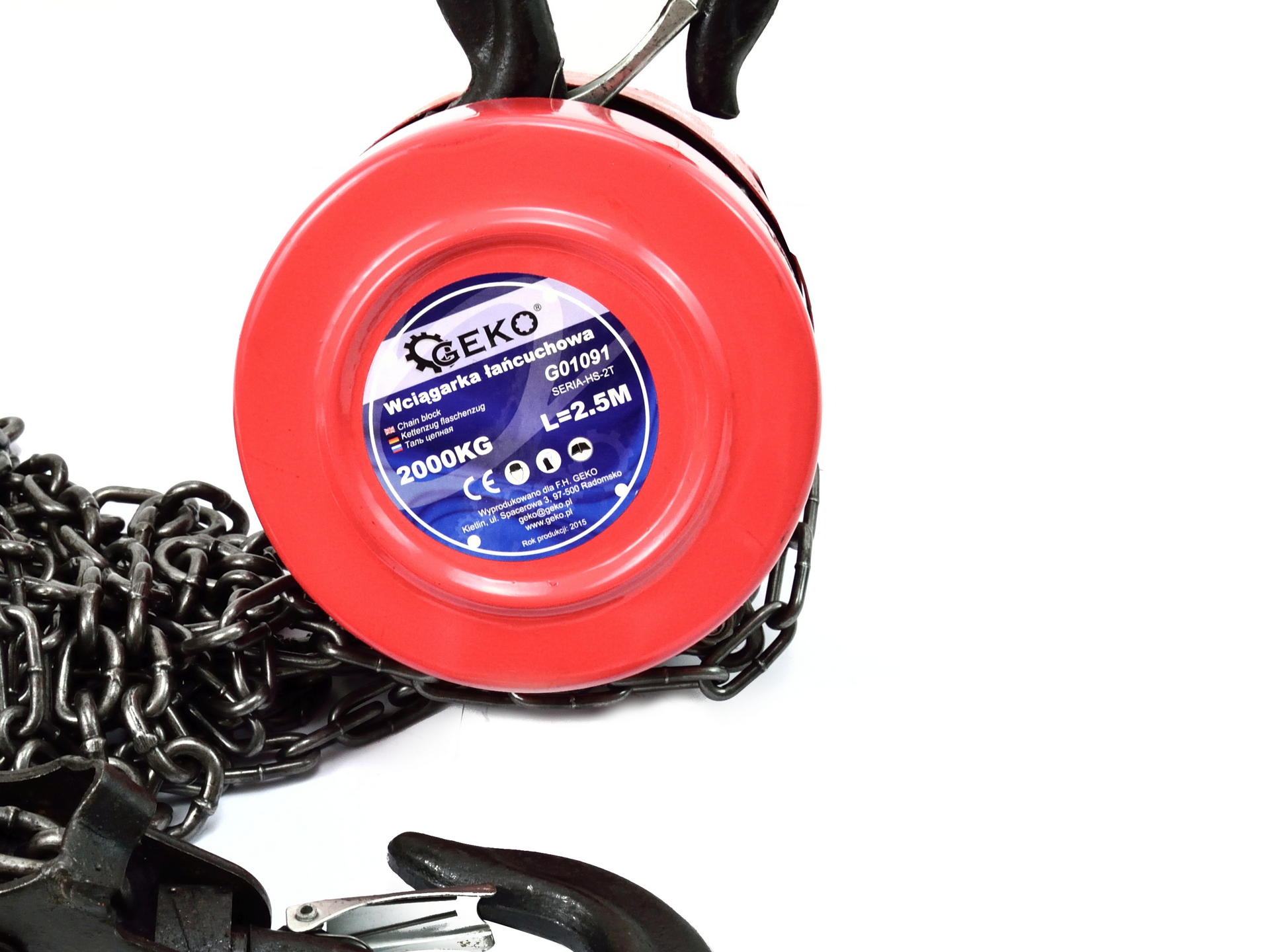 GEKO G01091 Ručný reťazový navijak 2T reťaz 2,5m zdvihák