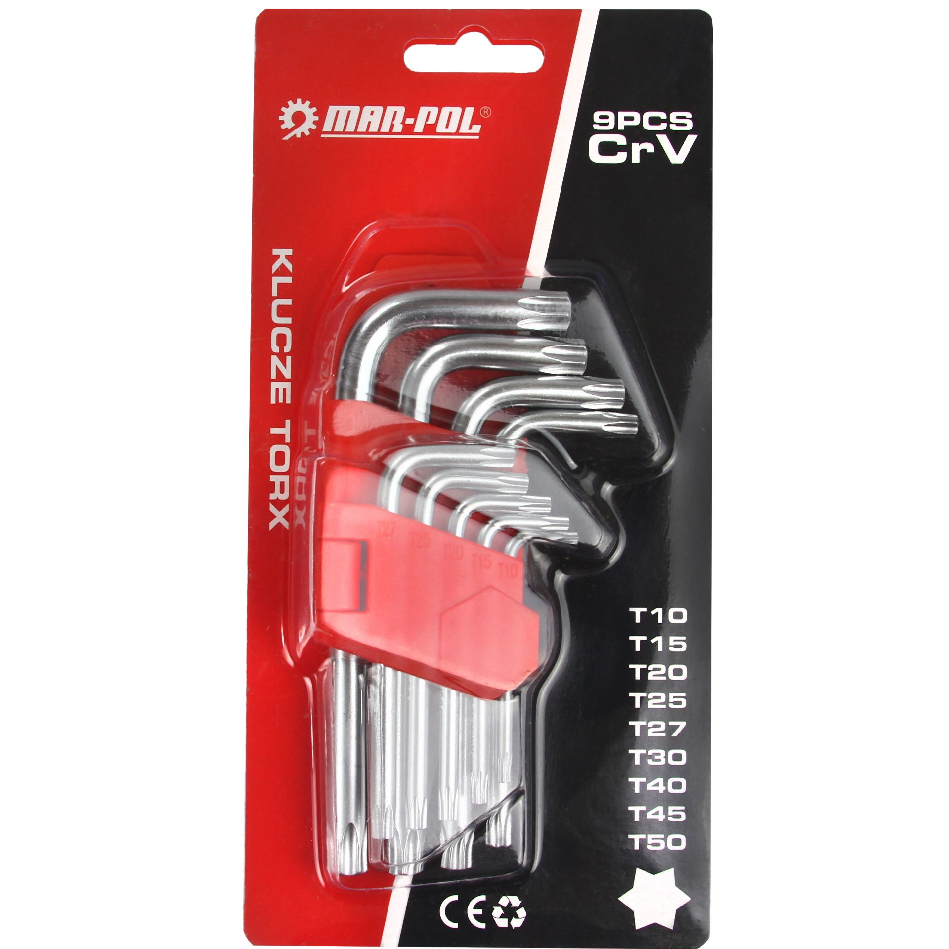 Mar-Pol M66425 Sada krátkych kľúčov, Torx kľúče CrV 9ks 