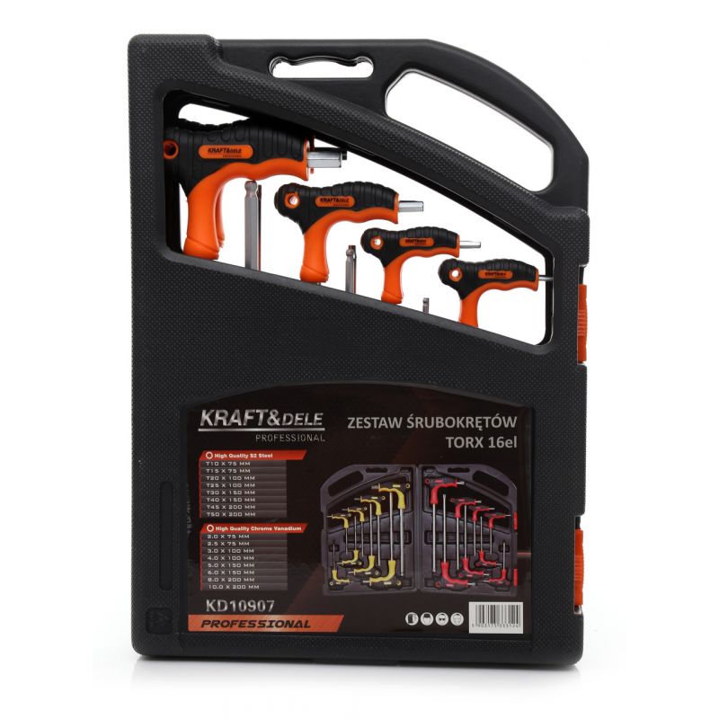 Kraft&Dele KD10907 Skrutkovače TORX 16 dielna sada skrutkovačov