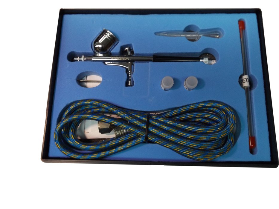 MAGMA TG130K Airbrush striekacia pištoľ AB130K sada na maľovanie nanášanie farby 0,2 0,3 0,5mm + hadica 1,8m