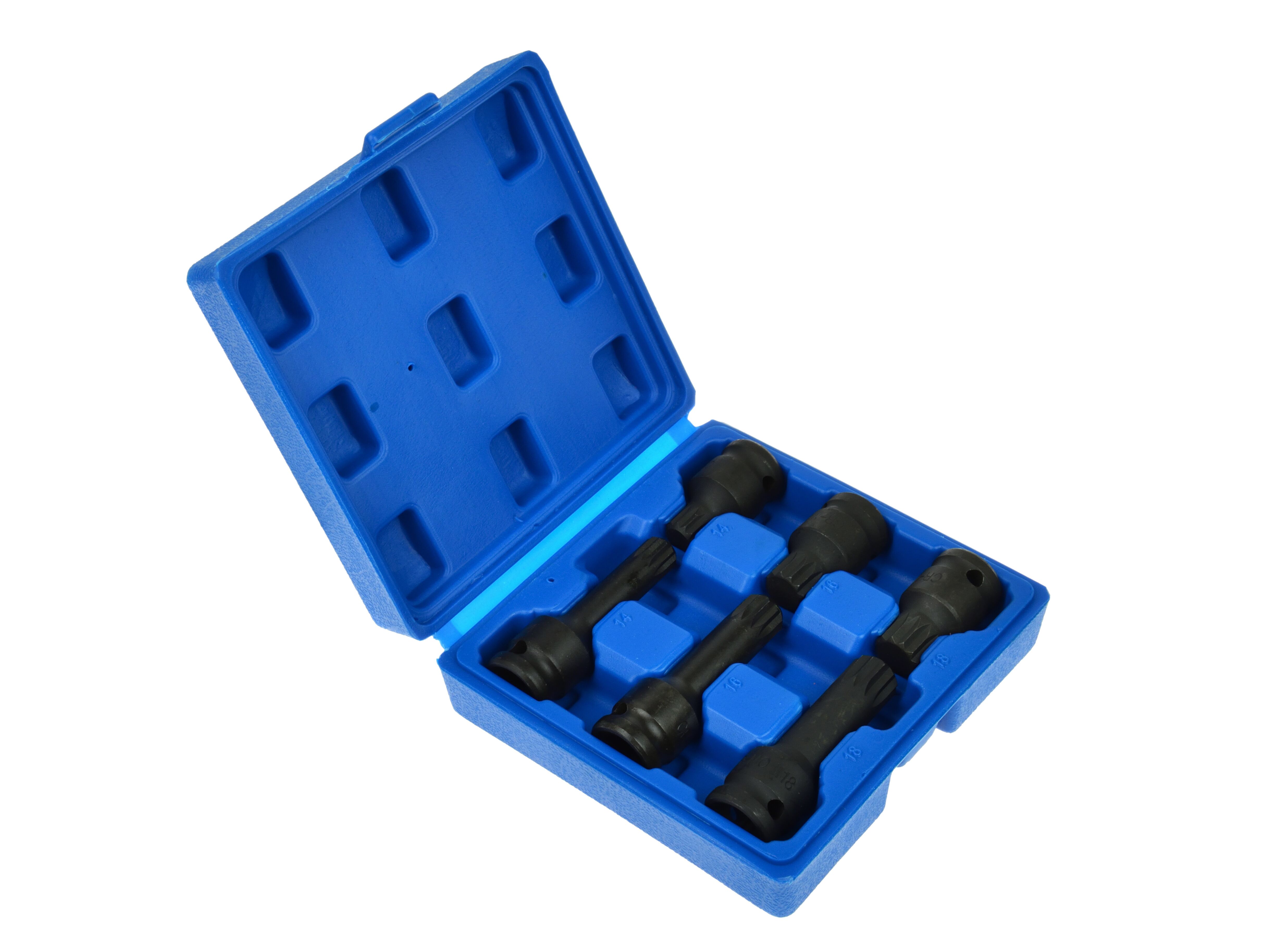 GEKO G10515 Nástrčné nárazové hlavice kľúče 1/2 "SADA 6ks SPLINE M14-M18