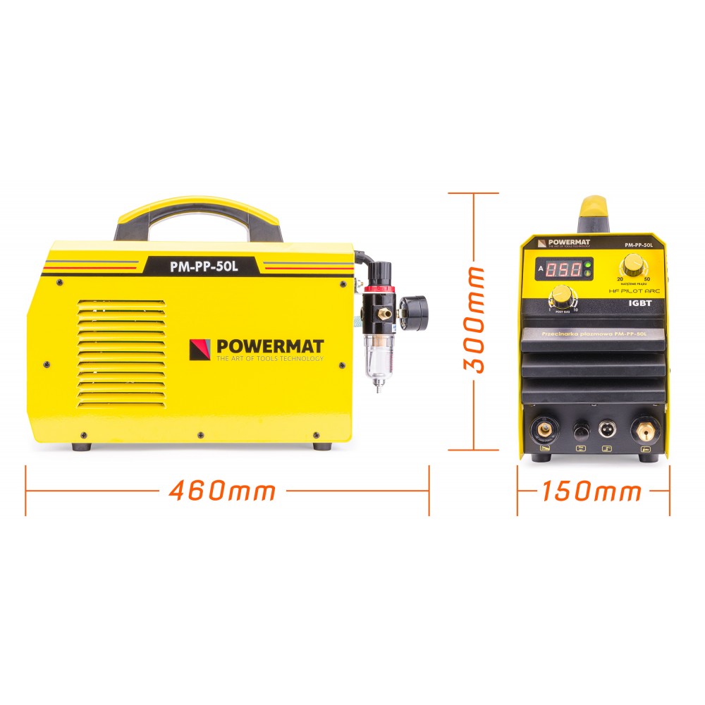 Powermat PM-PP-50L Plazmová rezačka 50A redukčný ventil s manometrom IGBT