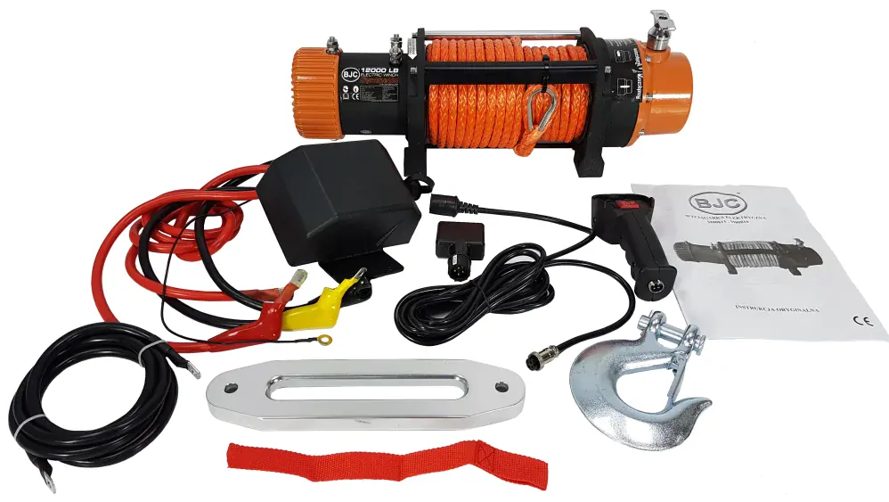 MARPOL M80810 Elektrický akumulátorový navijak, kladkostroj 12V 5440kg BJC syntetické lano