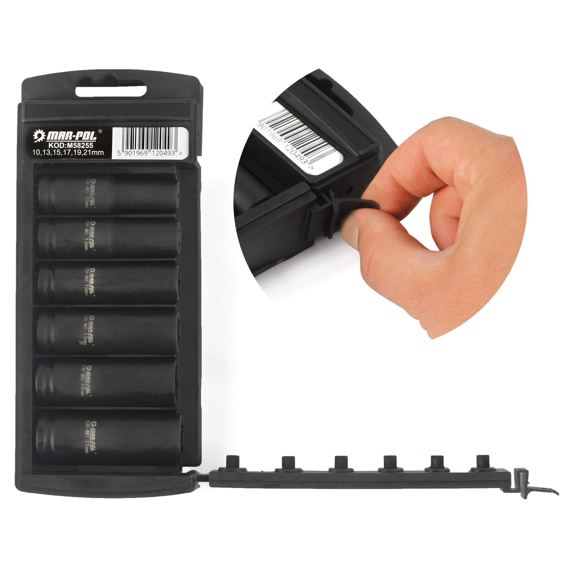 Mar-pol M58255 Nástrčné kľúče 1/2" 6 ks 10-21mm