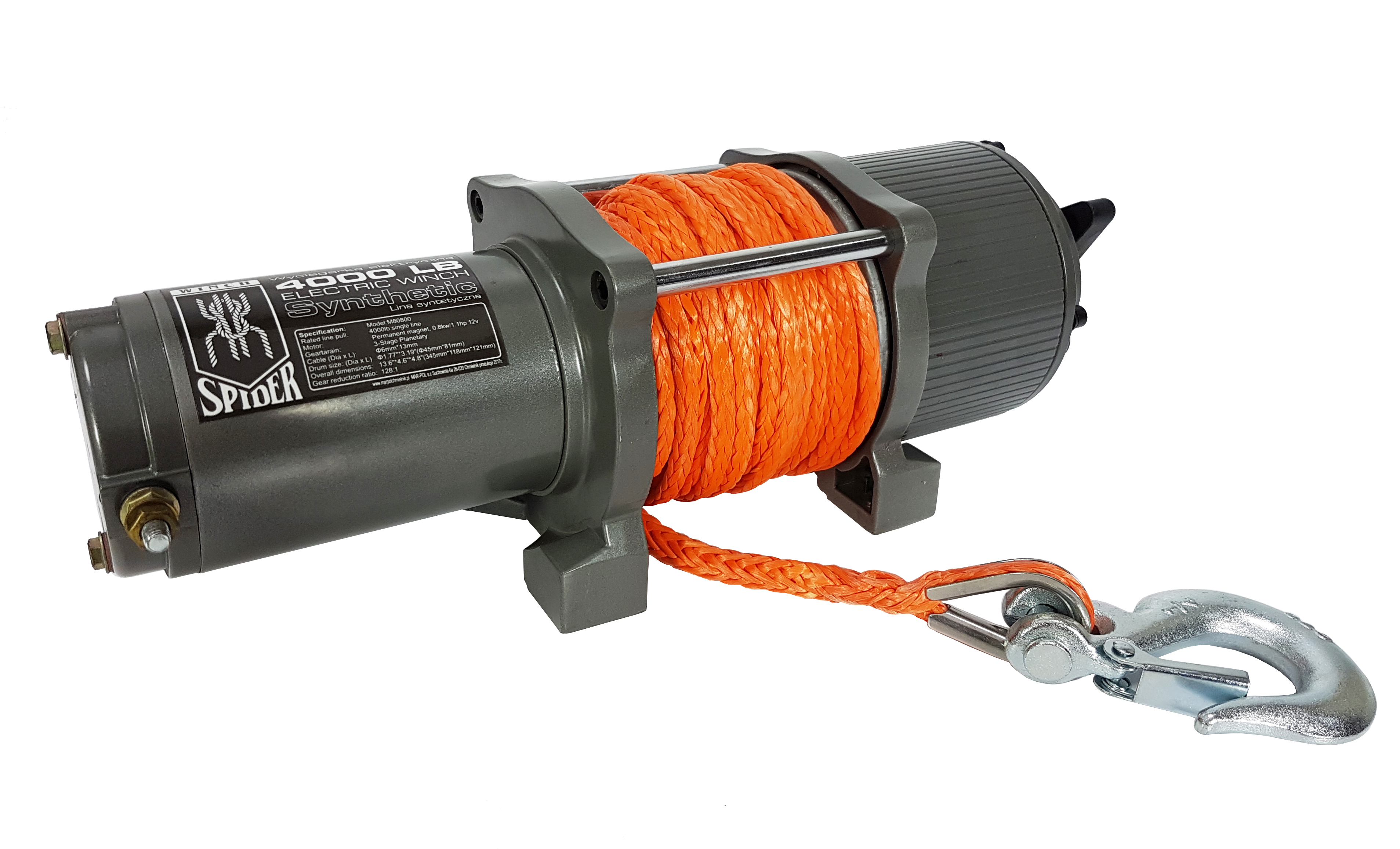 MARPOL M80800 Elektrický akumulátorový kladkostroj, navijak 12V 1814kg, syntetické lano 