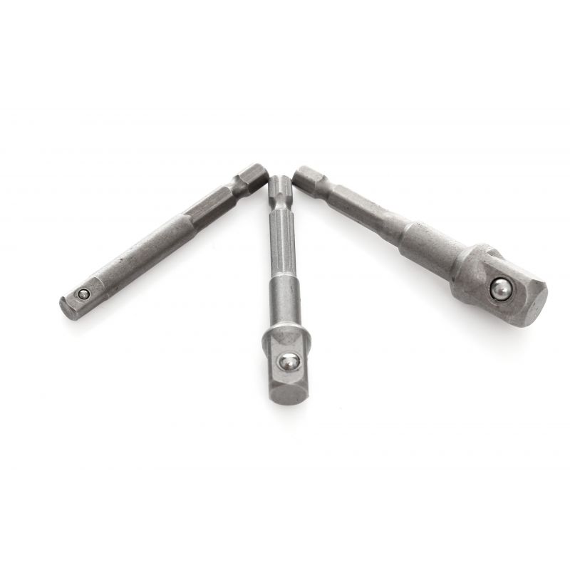 GEKO G15010 Redukcia adaptér HEX na nástrčné kľúče pre vŕtačku skrutkovač 3ks 1/2" 3/8" 1/4"