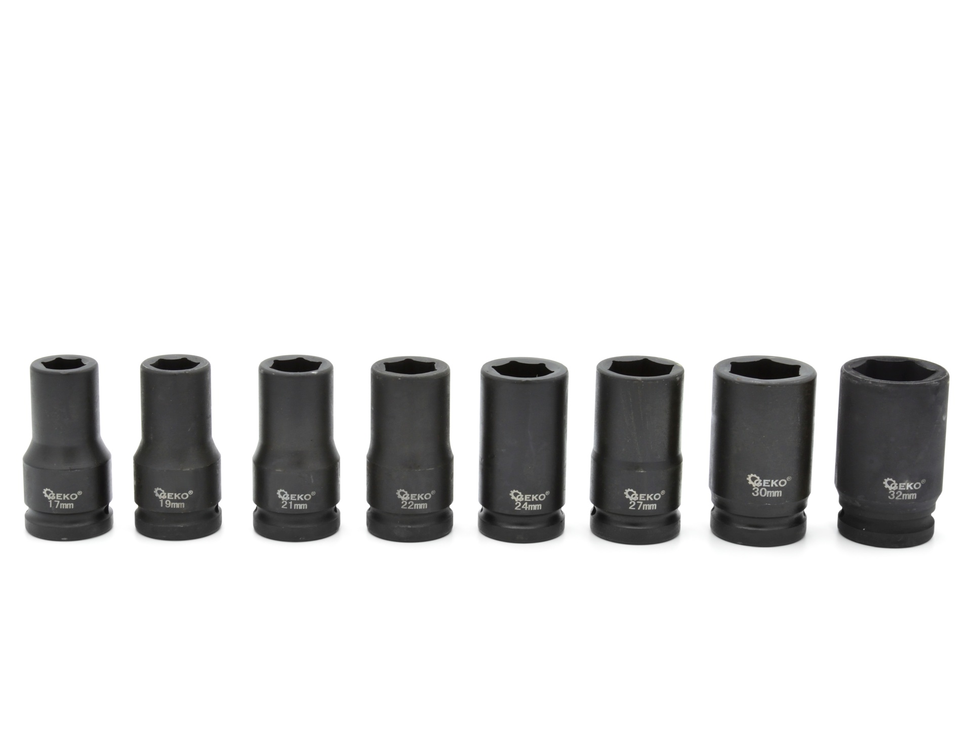 GEKO G10516 Sada príklepových nástrčných kľúčov hlavíc 3/4", 17 - 32mm 8ks