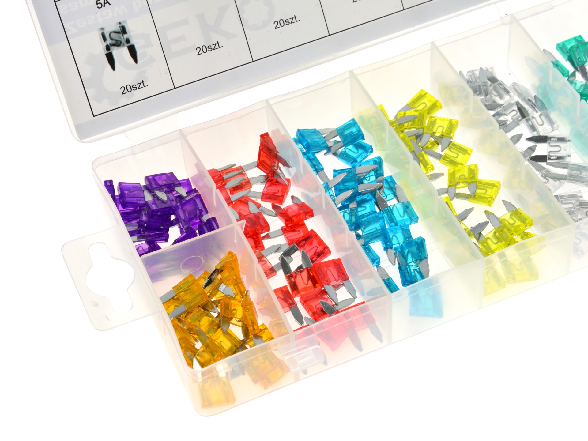 GEKO G02825 Automobilové poistky, sada poistiek do auta 140ks 3A - 30A