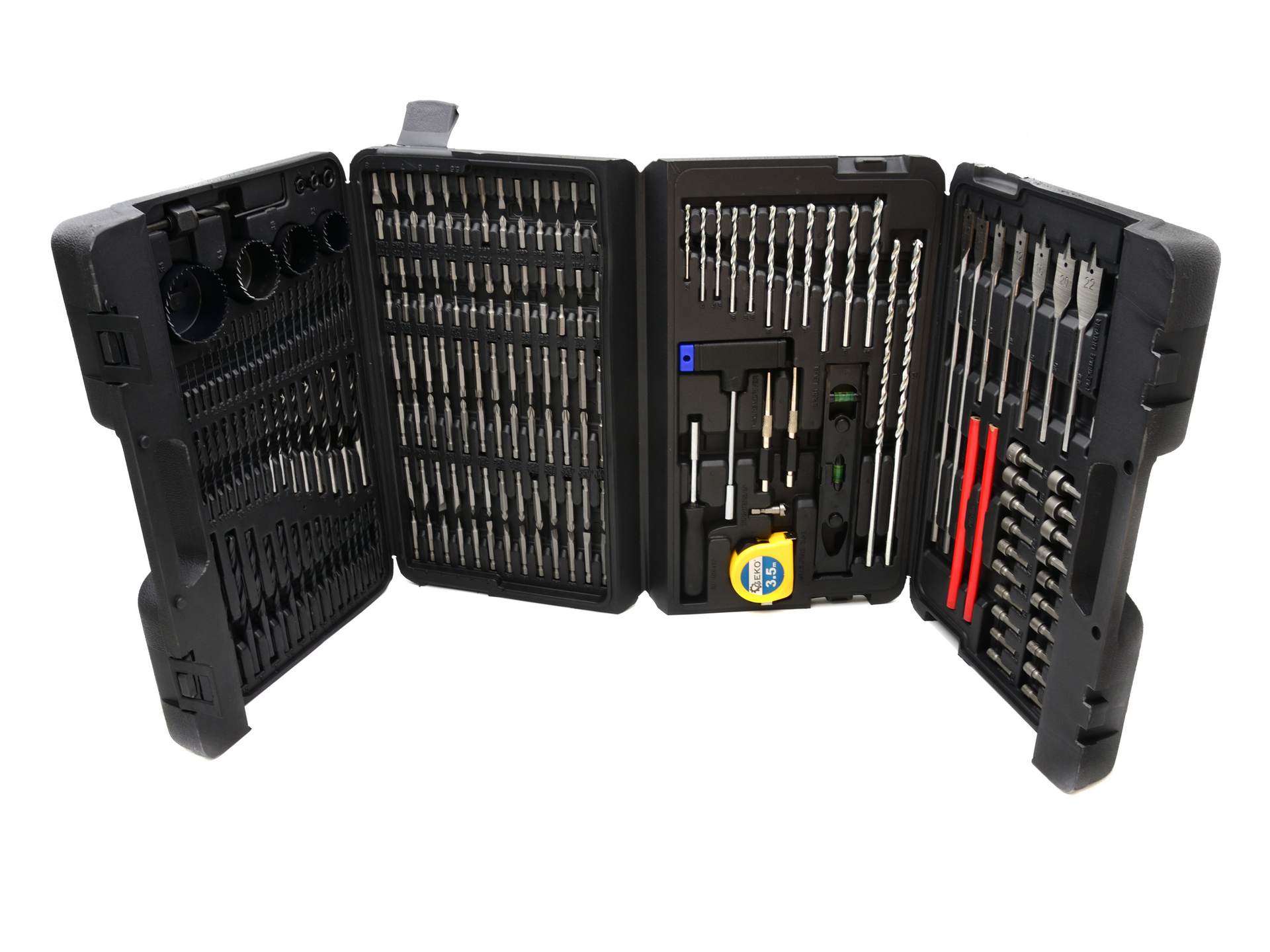 GEKO G38113 SADA VRTÁKOV 217ks vrtáky bity dláta vykružováky kufrík