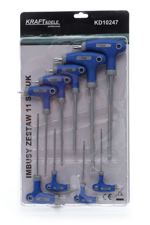 Kraft&Dele KD10247 Sada kľúčov, Torx kľúče CrV 9ks imbusové s rukoväťou imbusy
