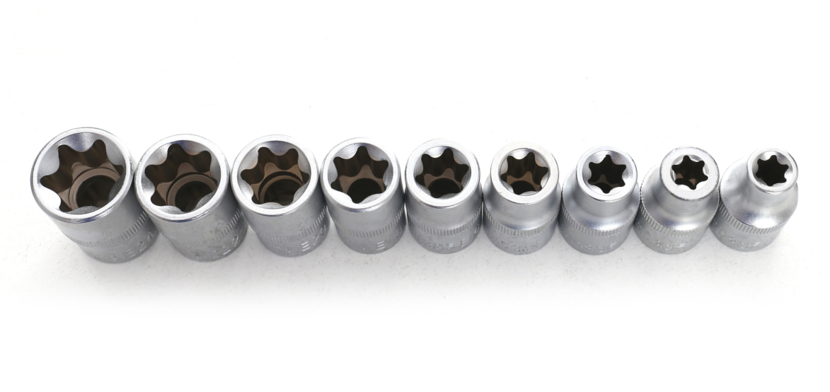 Kraft&Dele KD10227 Nástrčné kľúče hlavice sada torx 9ks E10-E24 1/2"