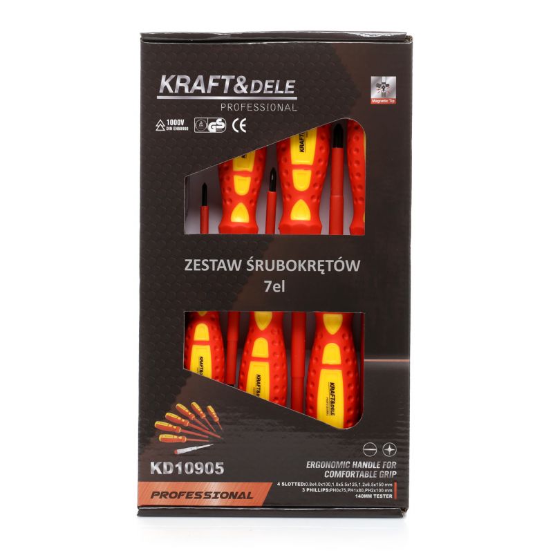 Kraft&Dele KD10905 Elektrikárske skrutkovače skúšačka napätia 7ks