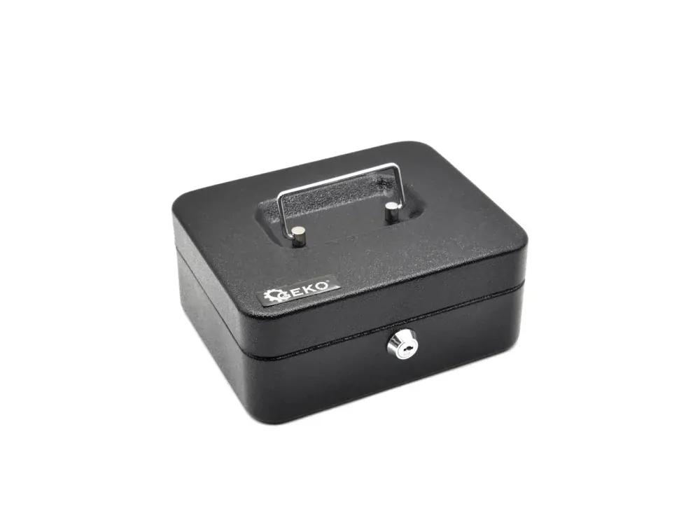 GEKO G10901 Prenosná pokladňa 200x160x90mm s kľúčom, skrinka na peniaze, trezor