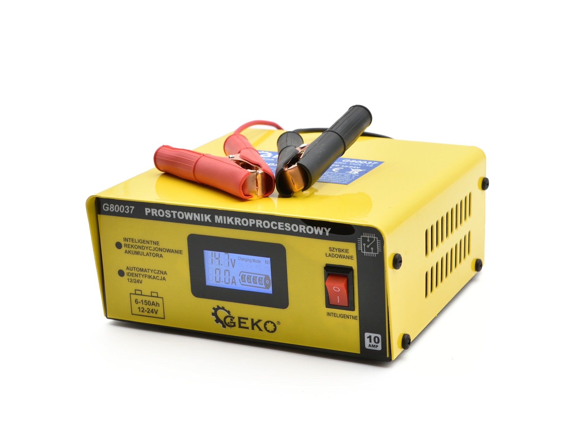 GEKO G80037 Mikroprocesorová autonabíjačka 10A LCD 12 / 24V