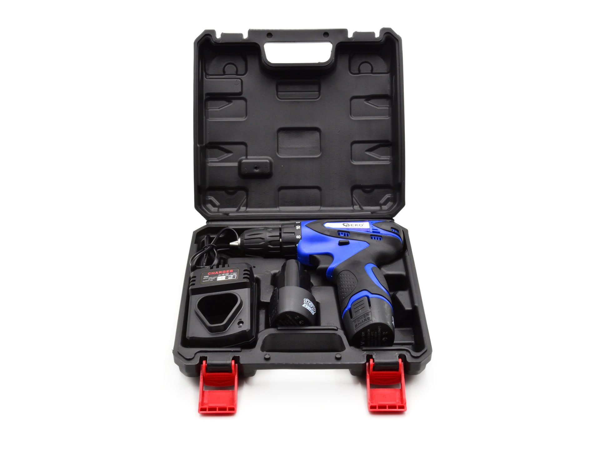 GEKO G80653 18V AKU VŔTAČKA-SKRUTKOVAČ Li-Ion, 10mm + 2 BATÉRIE SADA
