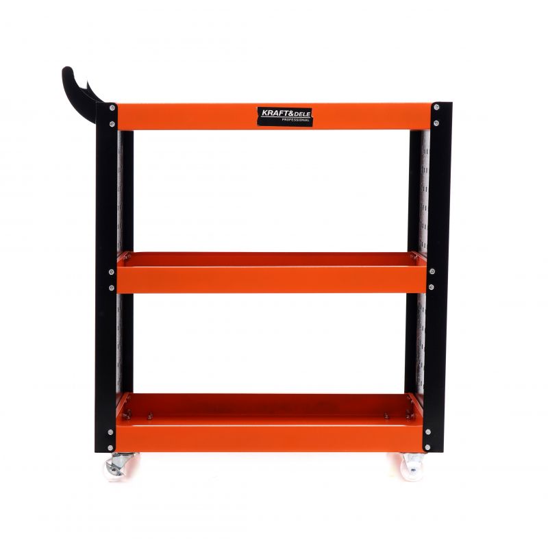 KRAFT&DELE KD365 Dielenský vozík, pojazdný s kolieskami, 3 police, s úchytom