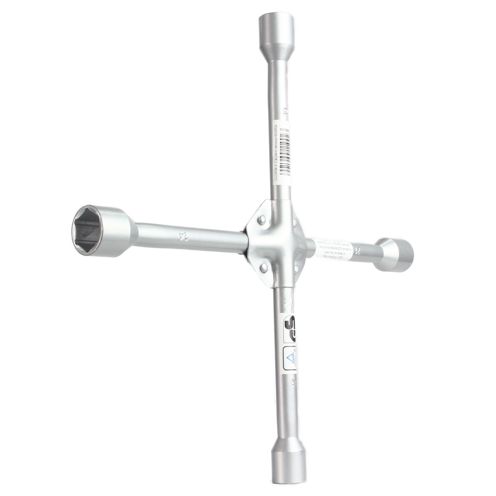 MAR-POL M57010A Krížový kľúč na kolesá 14 "17mm, 19mm, 21mm, 24mm, vystužený