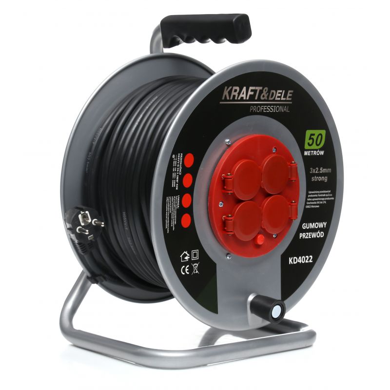 Kraft&Dele KD4022 50m Predlžovací kábel bubnový predlžovačka 3x2,5mm