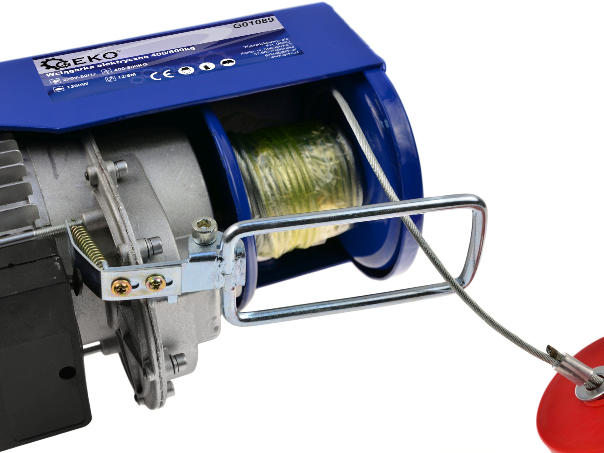 GEKO G01089 LANOVÝ ELEKTRICKÝ NAVIJAK 1300W kladkostroj zdvihák 400/800kg