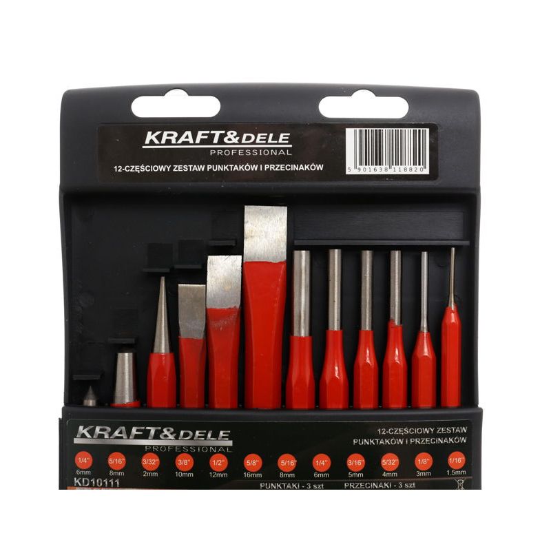 KRAFT&DELE KD10111 Dláto priebojníky sekáče dierovače sada 12ks