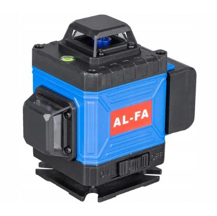AL-FA ALNL4DG Laserova vodováha 4D 360° krížový laser meradlo + statív a puzdro