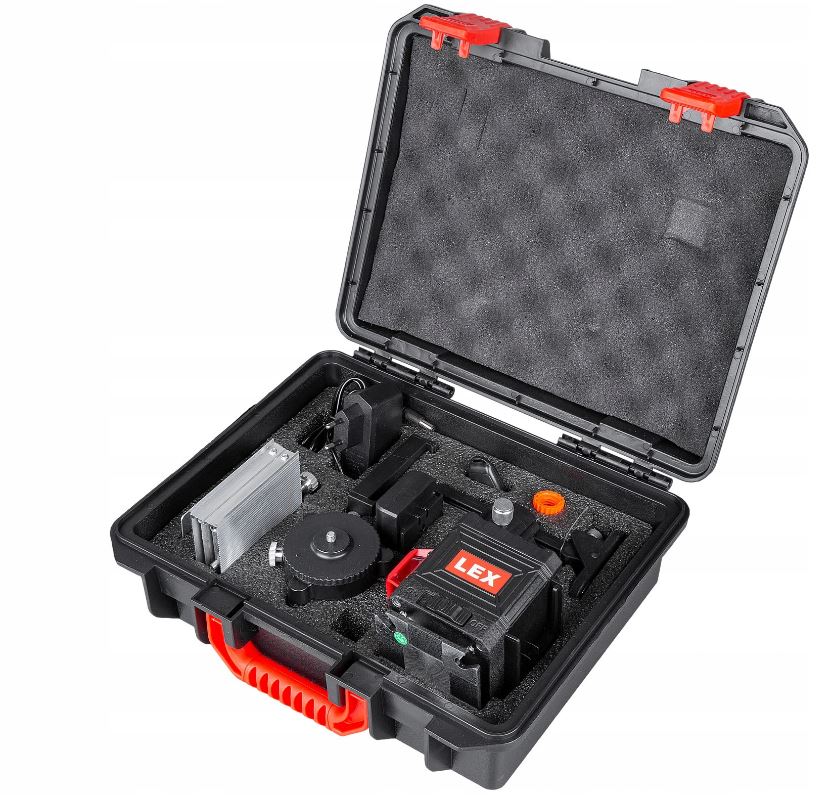 LEX LXNL3DG Laserova vodováha 3D 360° krížový laser meradlo + statív a puzdro