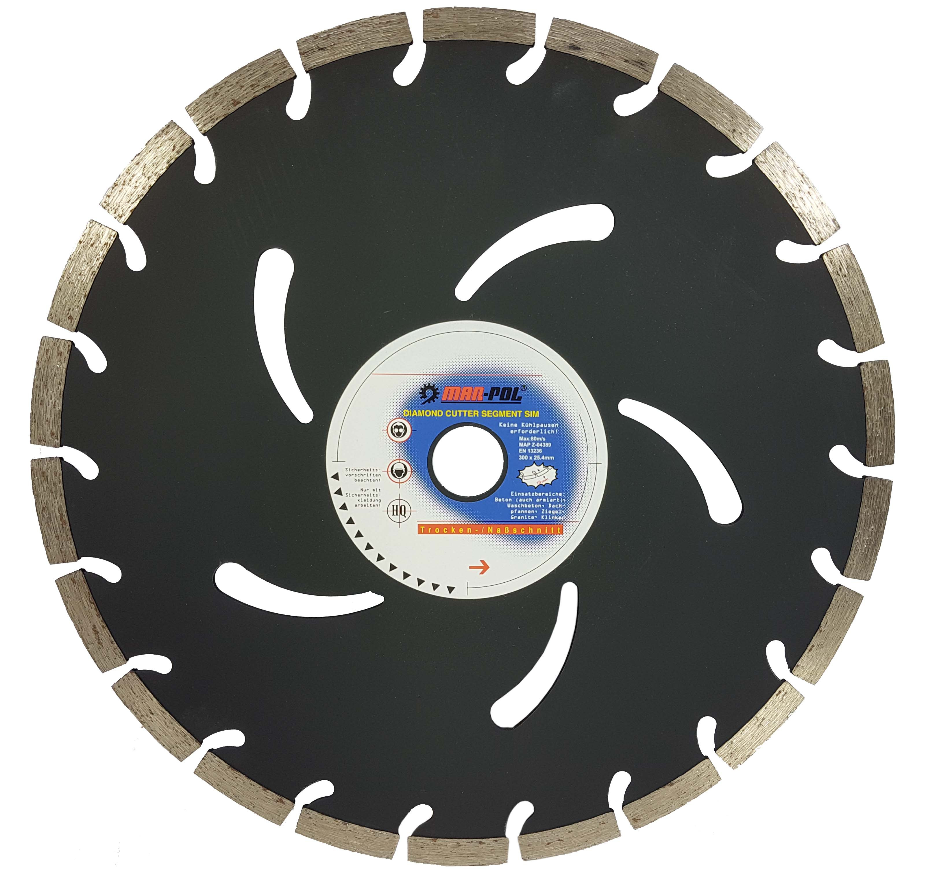 MAR-POL M08737 Kotúč diamantový segmentový do kameňa 300x25.4x10mm