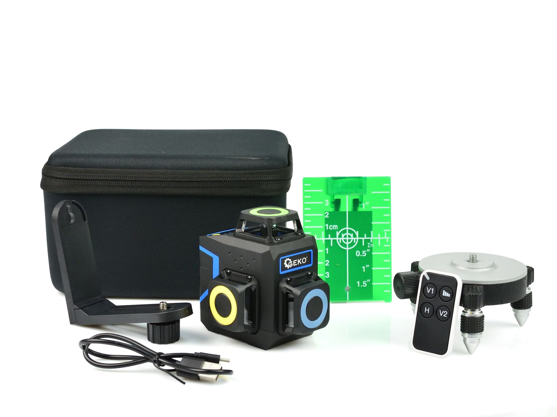 GEKO G03308 Laserova vodováha 3D 360° krížový laser meradlo + puzdro