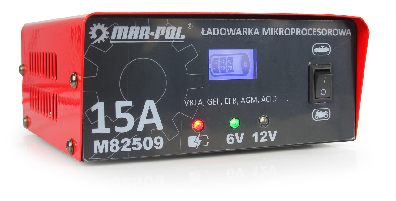 MARPOL M82509 Autonabíjačka batérií 6V/12V 15A mikroprocesorová