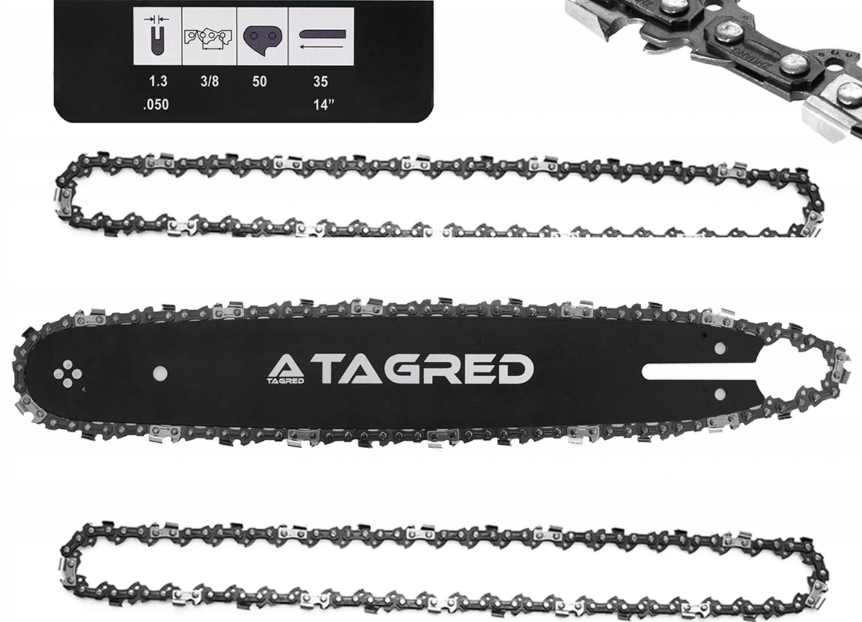 SILVER S11140 Vodiaca lišta na pílu + 2 reťaze 3/8, 14" 35cm 050 50