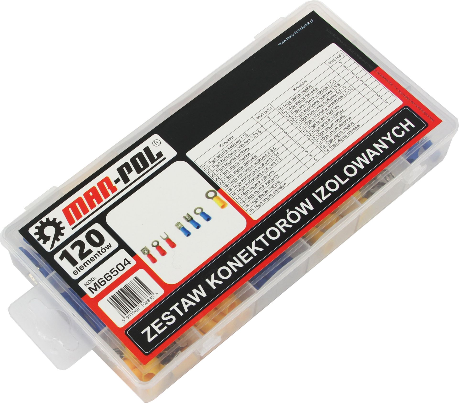 MAR-POL M66504 Sada izolovaných konektorov 120 kusov 