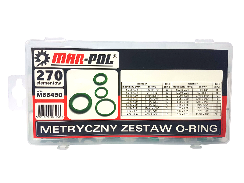 MAR-POL M66450 Sada tesniacich gumičiek pre klimatizačné zariadenia 270ks 
