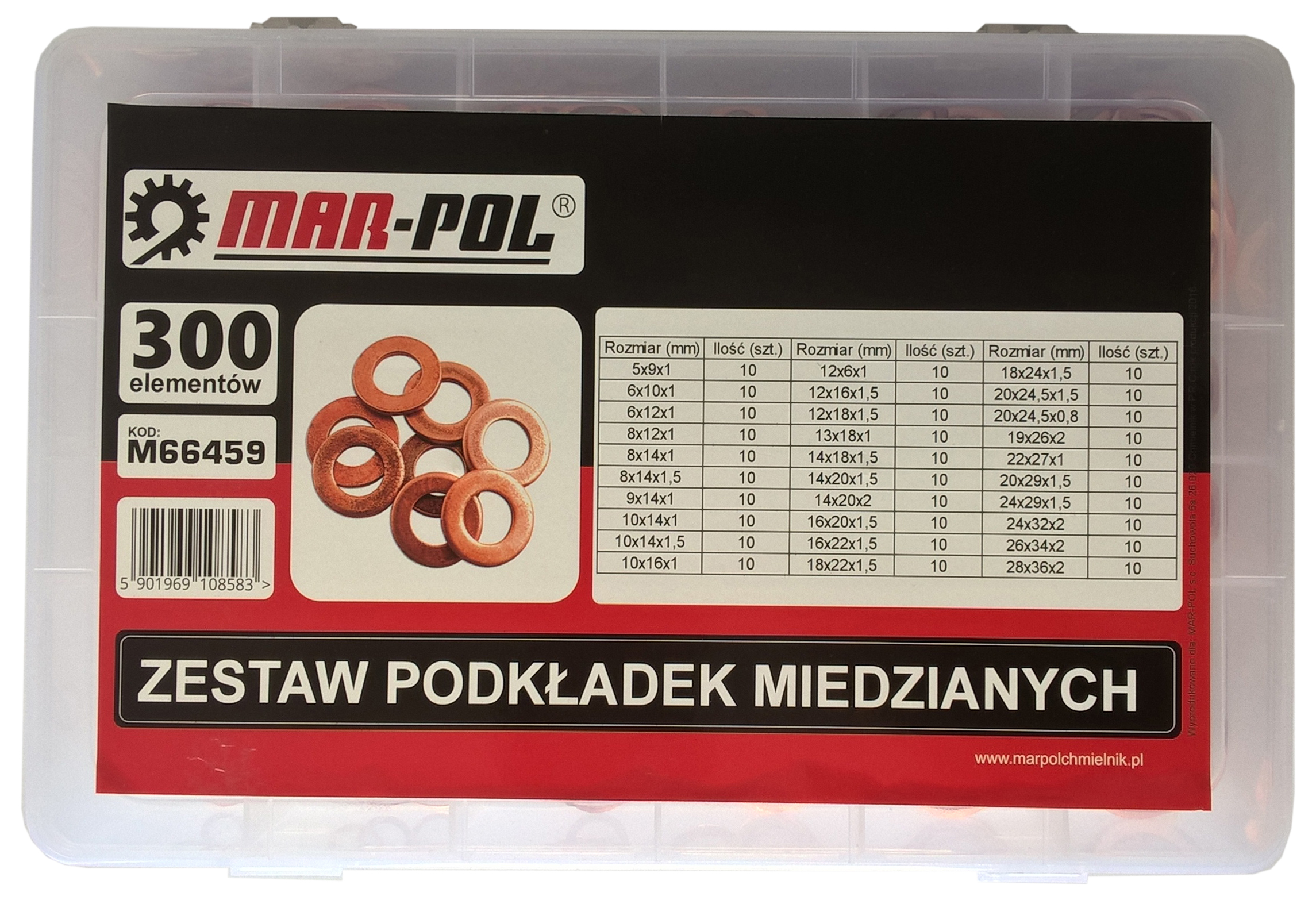 MAR-POL M66459 Sada - medené podložky 300ks