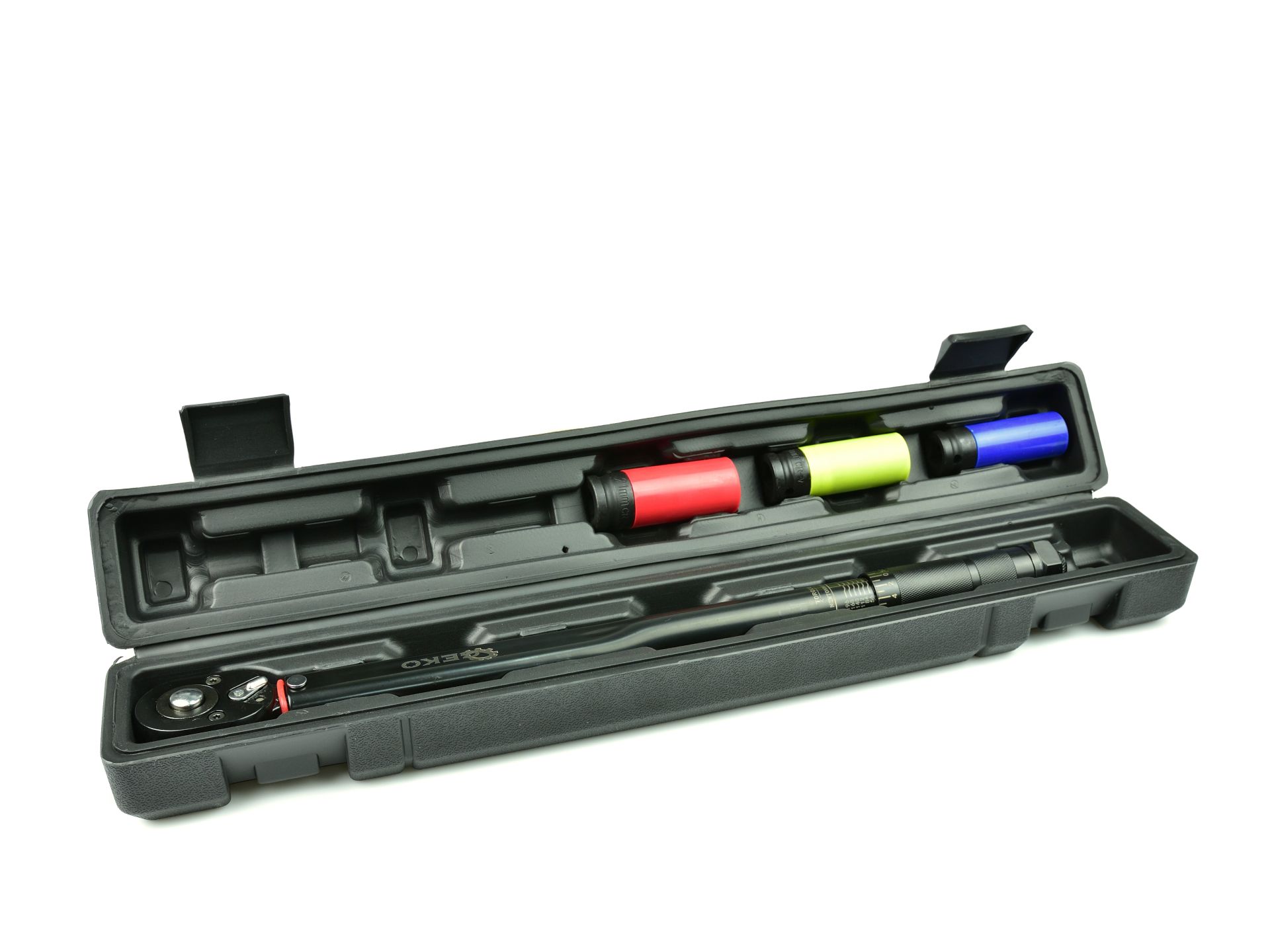 GEKO G10068 Momentový kľúč 1/2" 28-210nm + 3 ks nástrčné kľúče, čierny