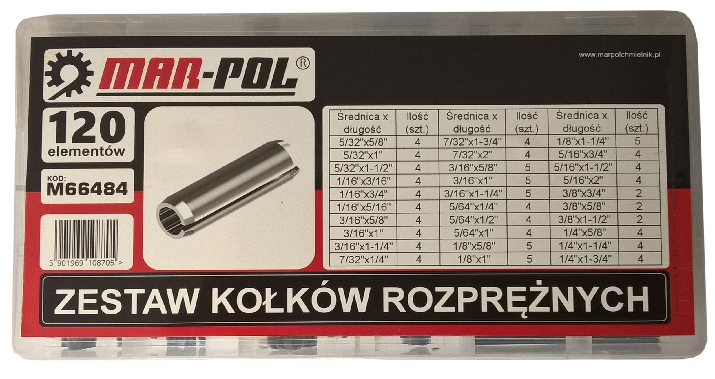MAR-POL M66484 Sada - upínacie kolíky 120ks