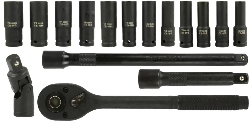 MAR-POL M58232 Nástrčné kľúče hlavica gola sada 1/2" 6-hranné BJC 10-24MM 17ks