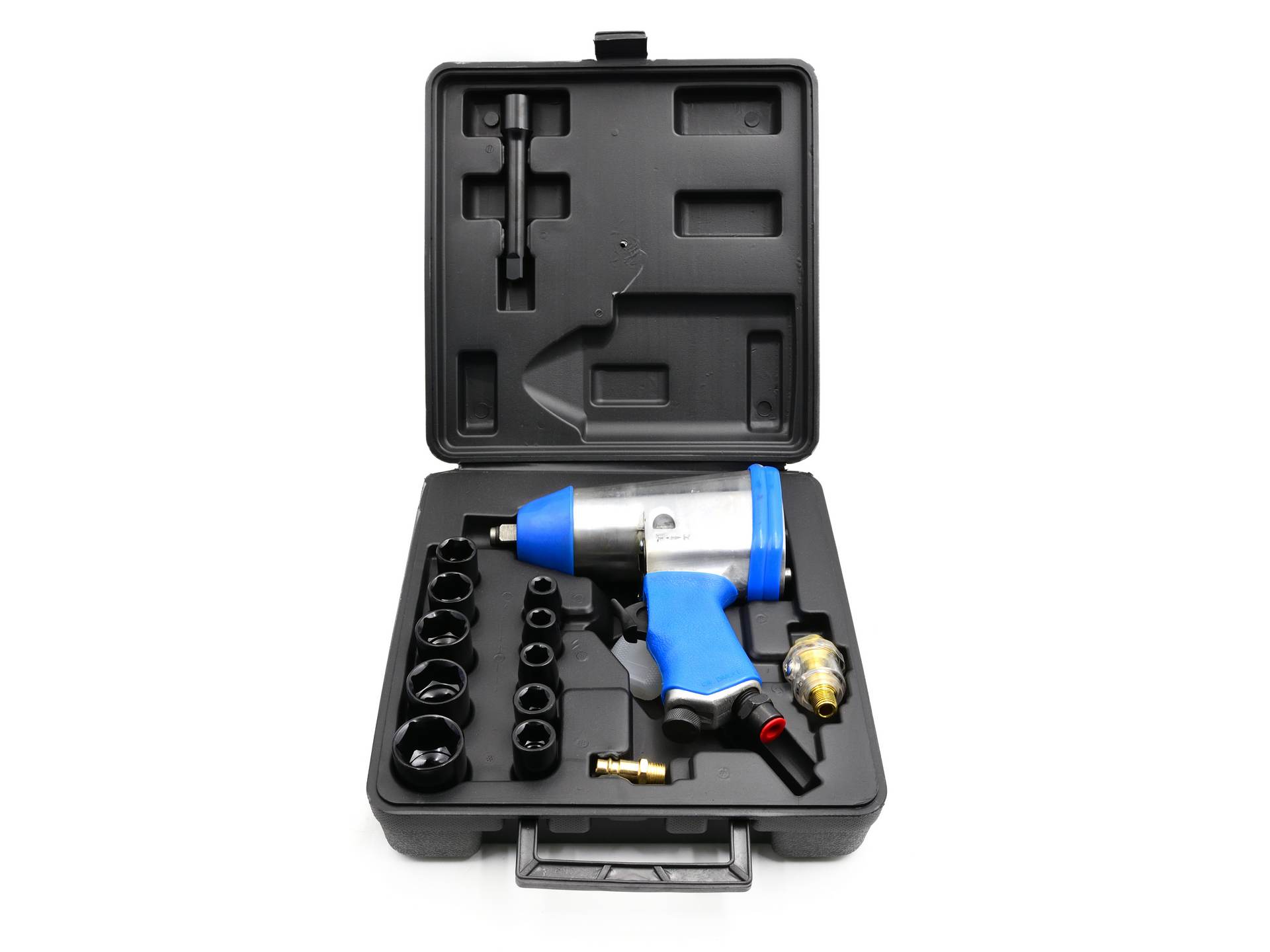 GEKO G03180 Pneumatický rázový uťahovák 1/2" 850Nm kľúč + nástrčné hlavice