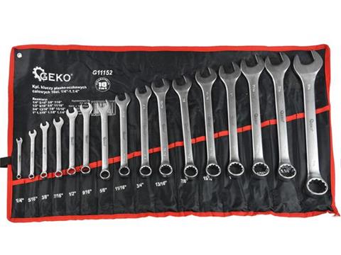 GEKO G11152 Kľúče očkoploché 16ks 1/4"-1 1/4" sada vidlicových kľúčov 