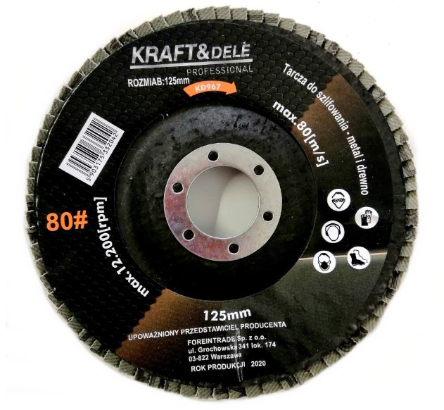 KRAFT&DELE KD967 Brúsny kotúč 125mm na drevo kov P80 10ks