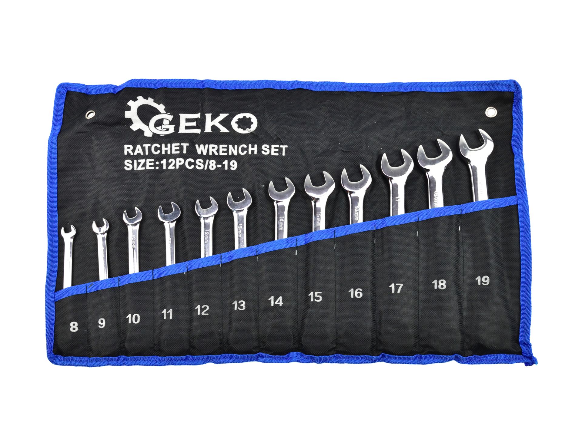 GEKO G10343 Sada račňových kľúčov očkové kľúče 12 ks 8-19 mm