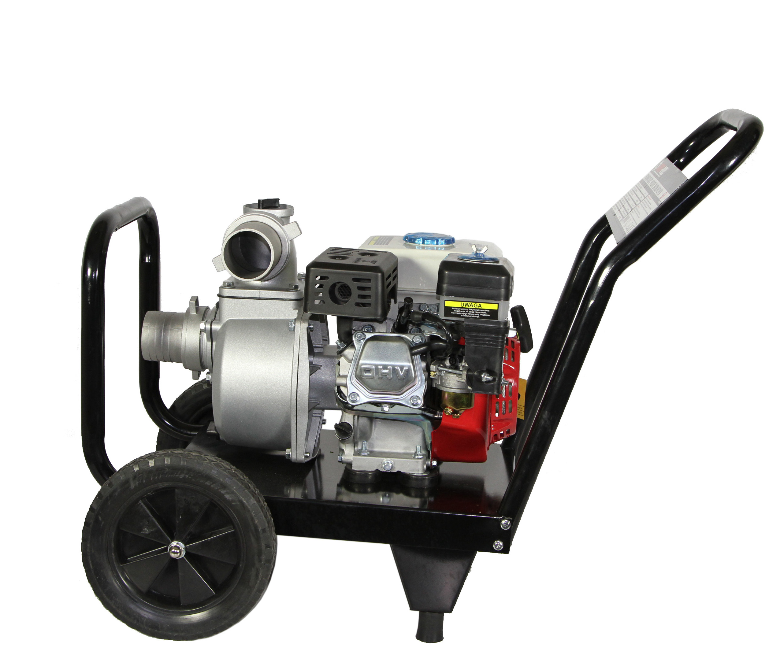 MAR-POL M799201 Benzínové vodné čerpadlo 3" na vozíku / 6,5 HP / 4,85 kW / 1000 l/min