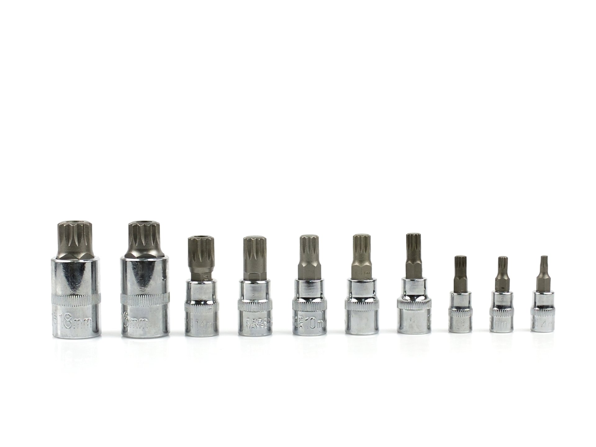 GEKO G13551 Nástrčné kľúče Spine 1/4 3/8 1/2 M4-M18 10 kusov