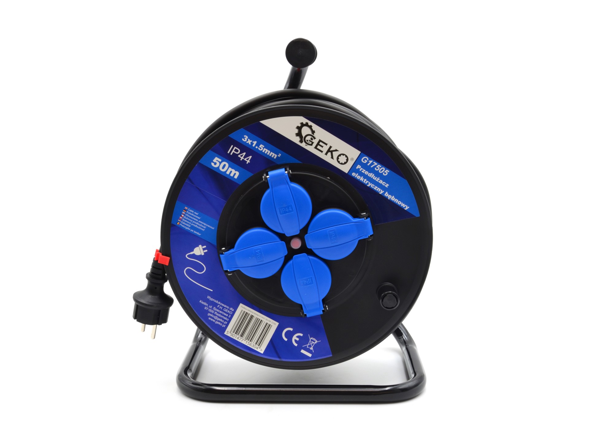 GEKO G17505 Predlžovací kábel na bubne predlžovačka 3x1,5mm2 50m IP44