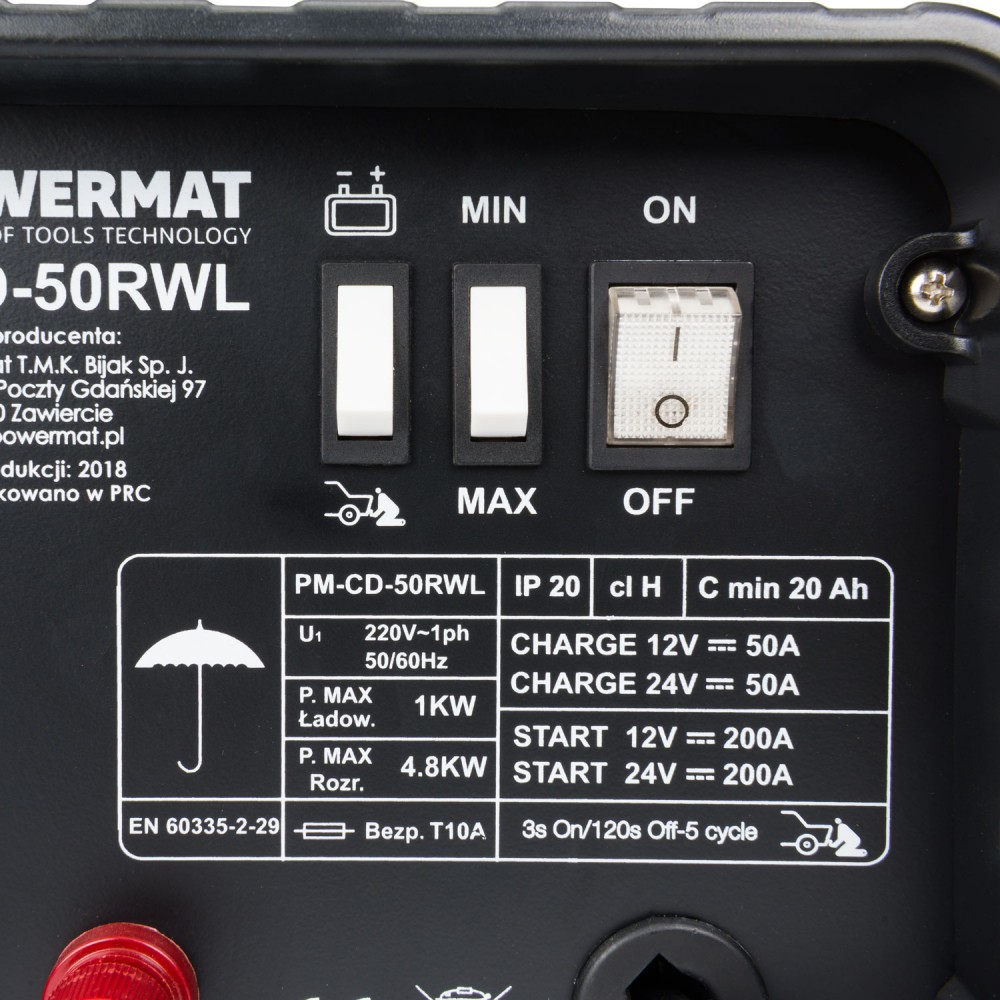 Powermat PM-CD-50RWL Autonabíjačka + štart 50A 230V 12V/24V