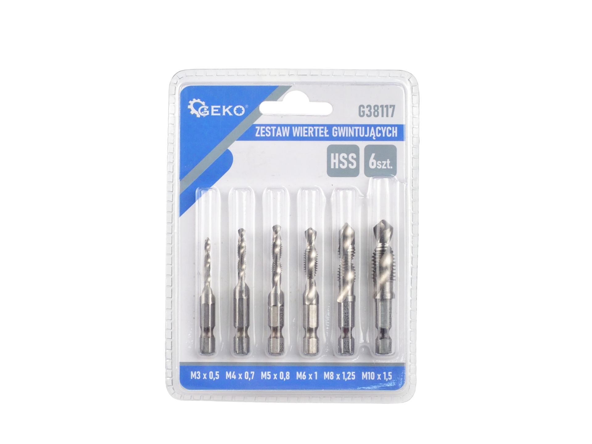 GEKO G38117 Závitorezné vrtáky HSS M3 - M10 6ks