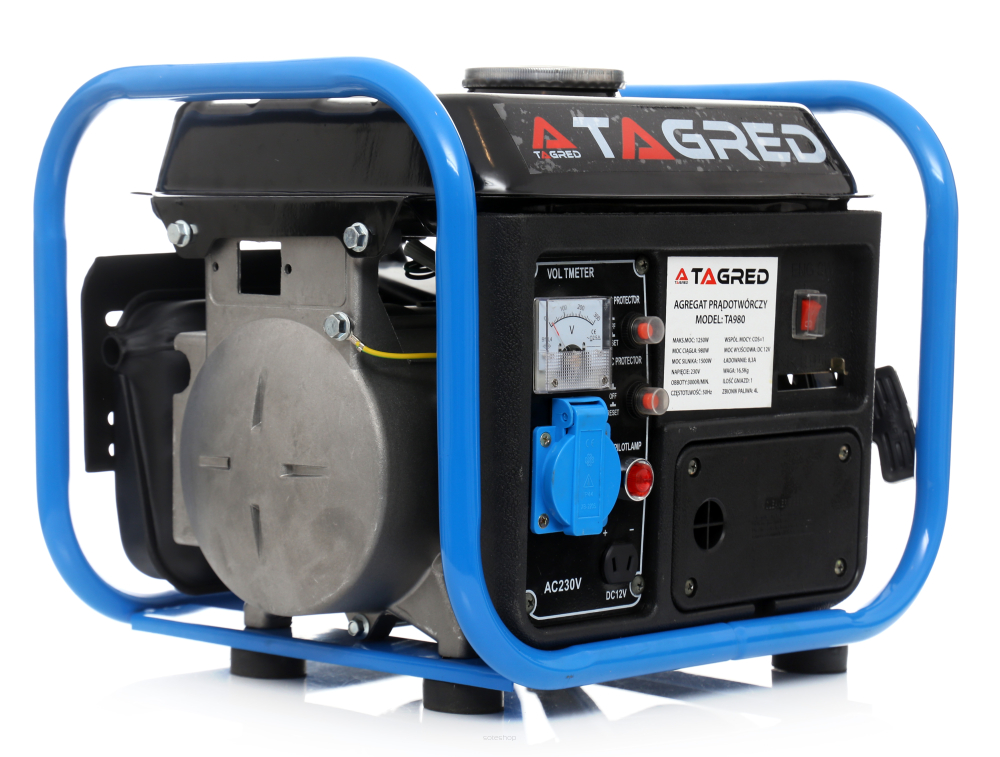 Tagred TA980 Jednofázová benzínová elektrocentrála 1250W 12V 230V 
