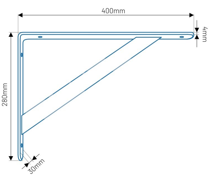 Irma KBXB40 Konzola pod poličku podpera 280x400x30x4 10ks