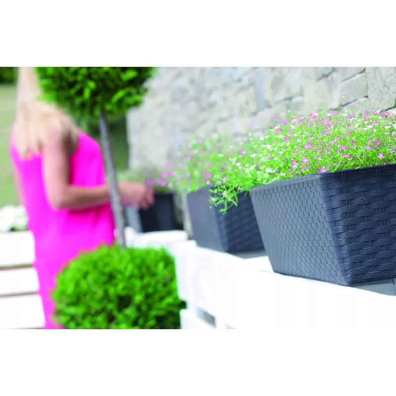 IRMA ISR40PA Balkónový kvetináč RATOLLA 40cm + miska, antracit