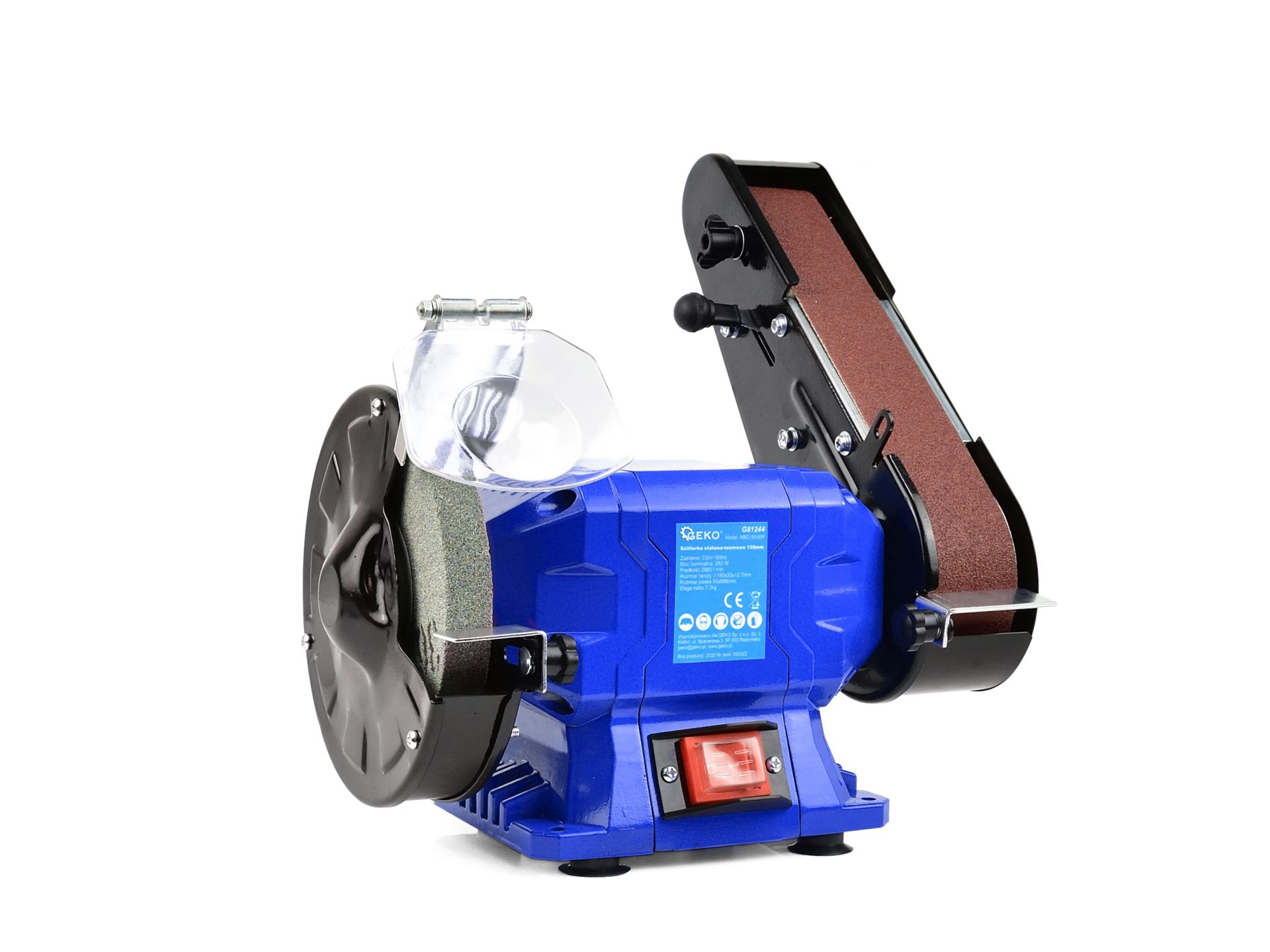 GEKO G81244 Elektrická stolná brúska pásová, kotúčová 250W